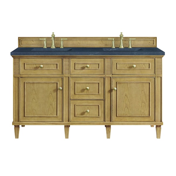 James Martin Vanities 60'' Double Vanity, Light Natural Oak w/ 3 CM Charcoal Soapstone Quartz Top 424-V60D-LNO-3CSP - main